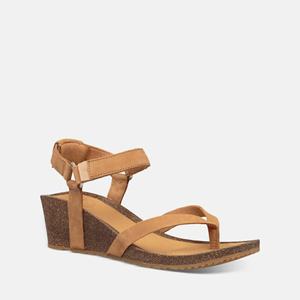 Teva Mahonia Wedge Thong Flip Flops Dame Brune | 6279OXBWZ