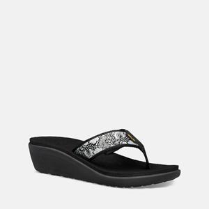 Teva Voya Kilesandaler Dame Svarte / Hvite / Sølv | 1574XDGHI