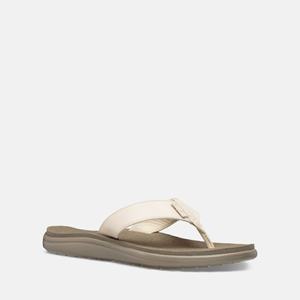 Teva Voya Lær Flip Flops Dame Beige | 2897SZDWO
