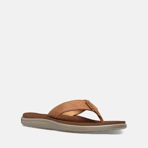 Teva Voya Lær Flip Flops Dame Brune | 4170KOHSM