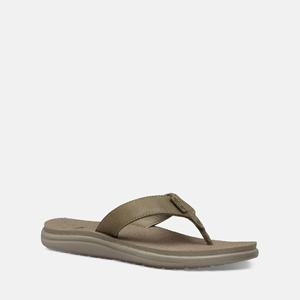 Teva Voya Lær Flip Flops Dame Grønn | 4970RDOWT